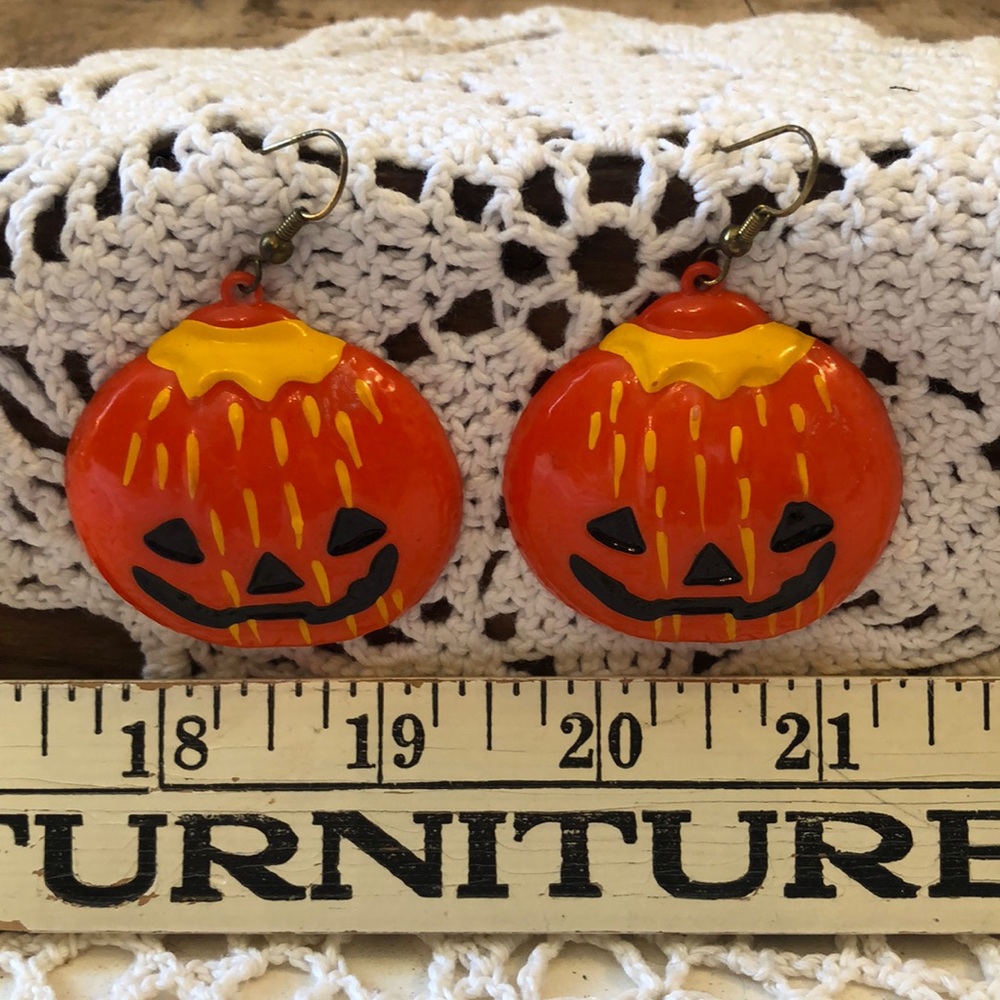 Jack o Lantern Pumpkin Earrings
